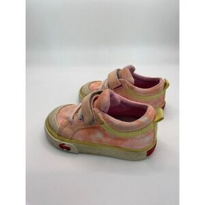 See Kai Run Kids Pink Tie Dye Canvas Hook and‎ Loop Sneakers Size 5